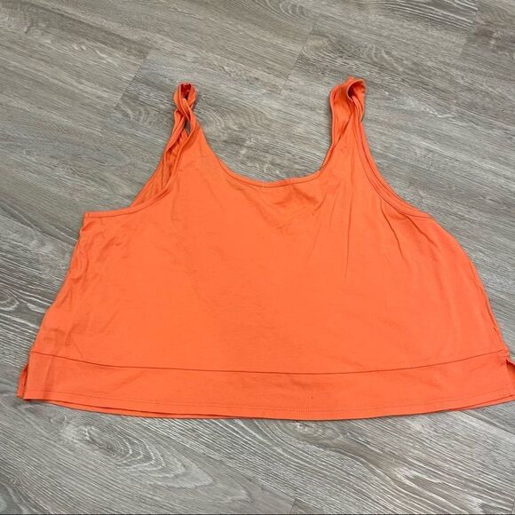 Bp Orange Relaxed Fit Crop Top Twisted Cami Straps Bright Spring Color Summer - Picture 1 of 6